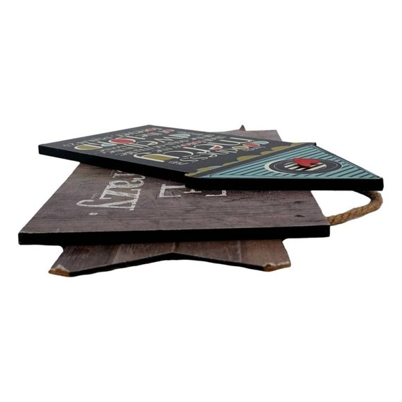 Hanging Wood Sign Lot Of 2 Love Like Crazy Psalm 23 Word Sayings Home Decor New - Picture 7 of 7